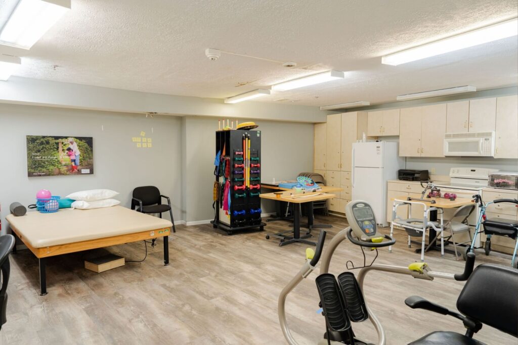 Fully Equipped Rehabilitation And Therapy Gym At Assisted Living Facility