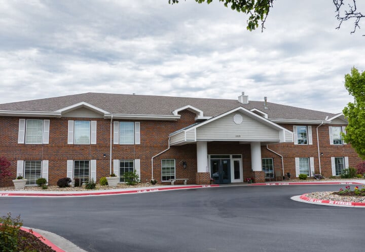 Brick Exterior Entrance of Assisted Living Facility in Omaha NE Brick Exterior Entrance of Assisted Living Facility in Omaha NE