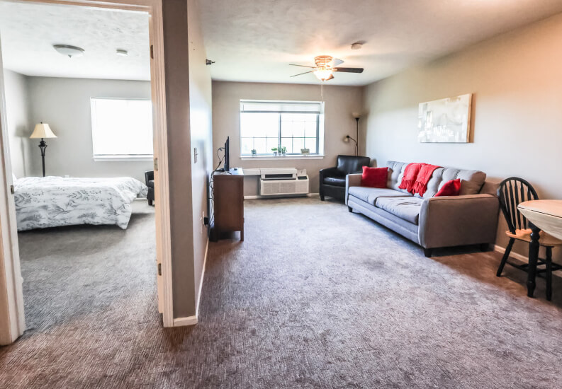 One-Bedroom Apartment Floor Plan at Assisted Living Community in Omaha NE One-Bedroom Apartment Floor Plan at Assisted Living Community in Omaha NE